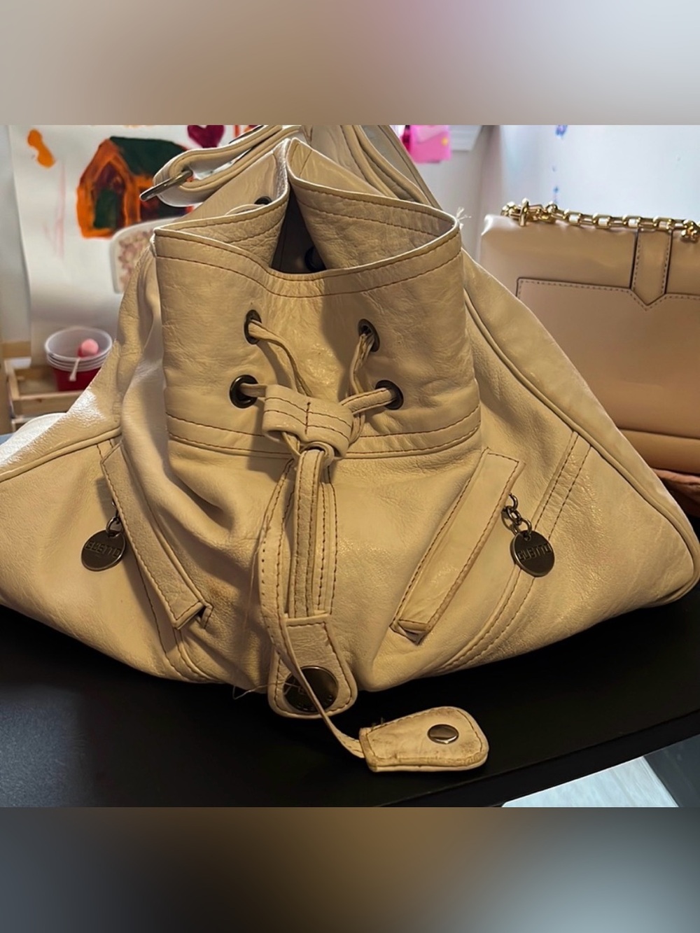 Gusto all leather white with silver hardware